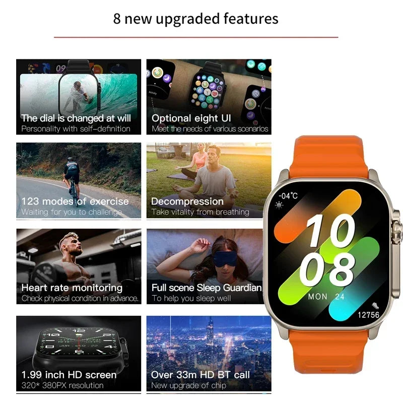 Smart Watch 9 Ultra Gen 2 - Relógio Inteligente de Fitness Ultra IWO Sem Fio